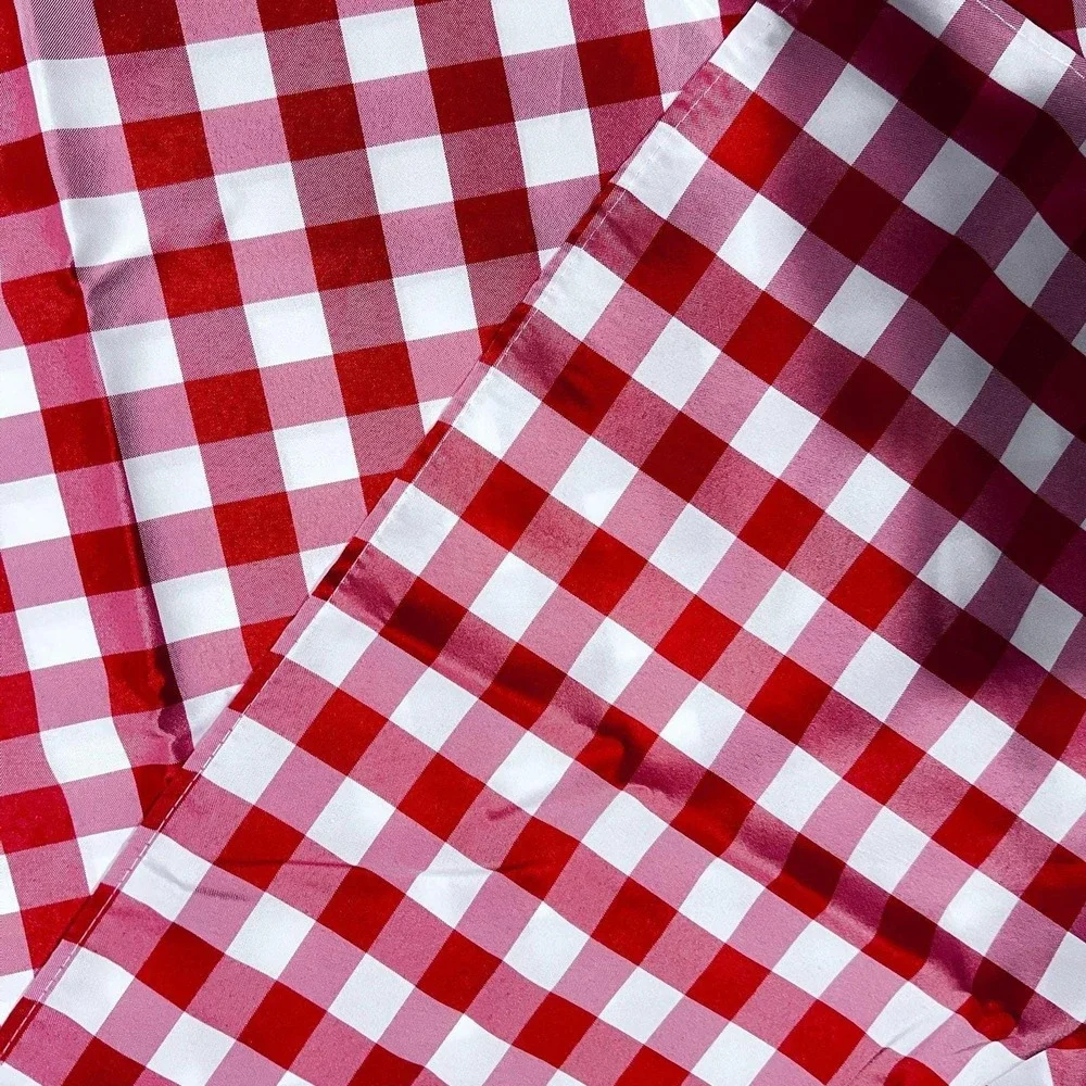 Red White Gingham Tablecloth 100% Polyester Easy Care 70X68 Indoor‎ Outdoor Use